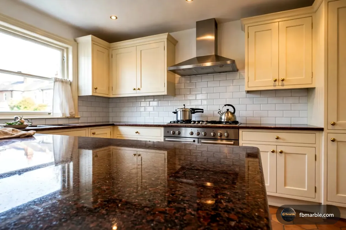 Classic kitchen with Tan Brown granite counters