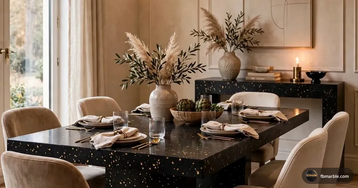 Sparkle Black Quartz slab from FB Marble Lahore, suited to office pantry with quartz counter