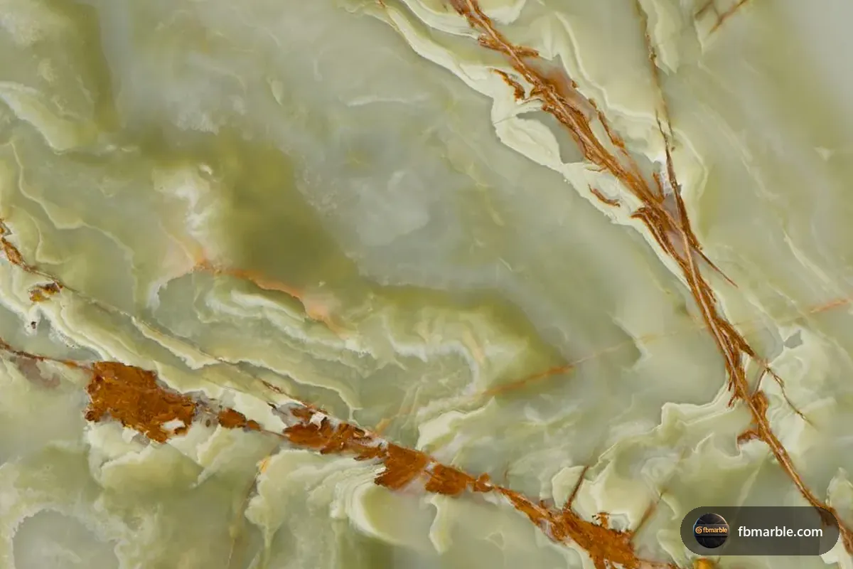 Dark Green Onyx slab from FB Marble Lahore, suited to green onyx block