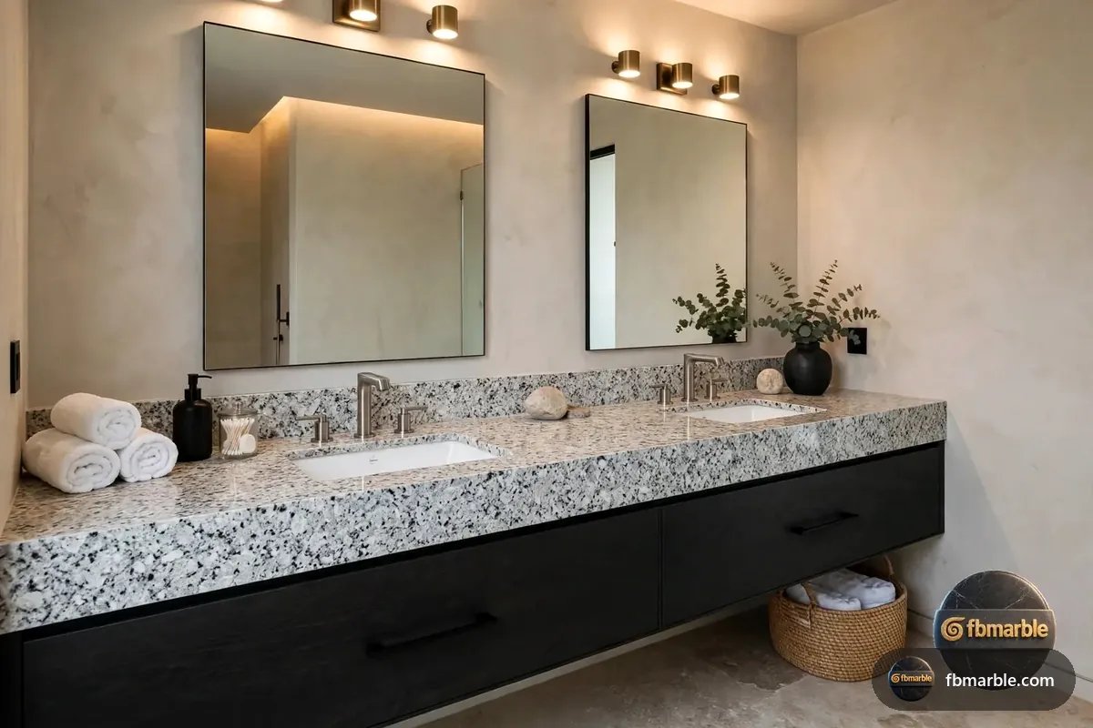 Grey Suprema Granite slab from FB Marble Lahore, suited to full-height granite backsplash