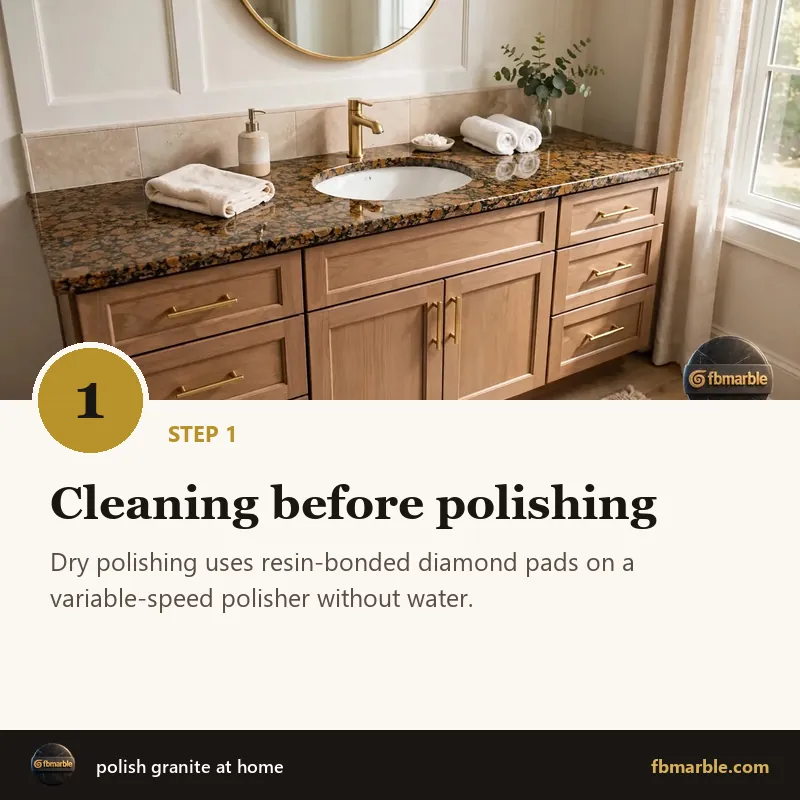 Step 1: Cleaning before polishing – polish granite at home