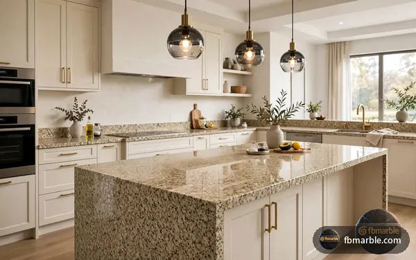 Indus Gold Granite slab from FB Marble Lahore, suited to hot karahi on granite counter