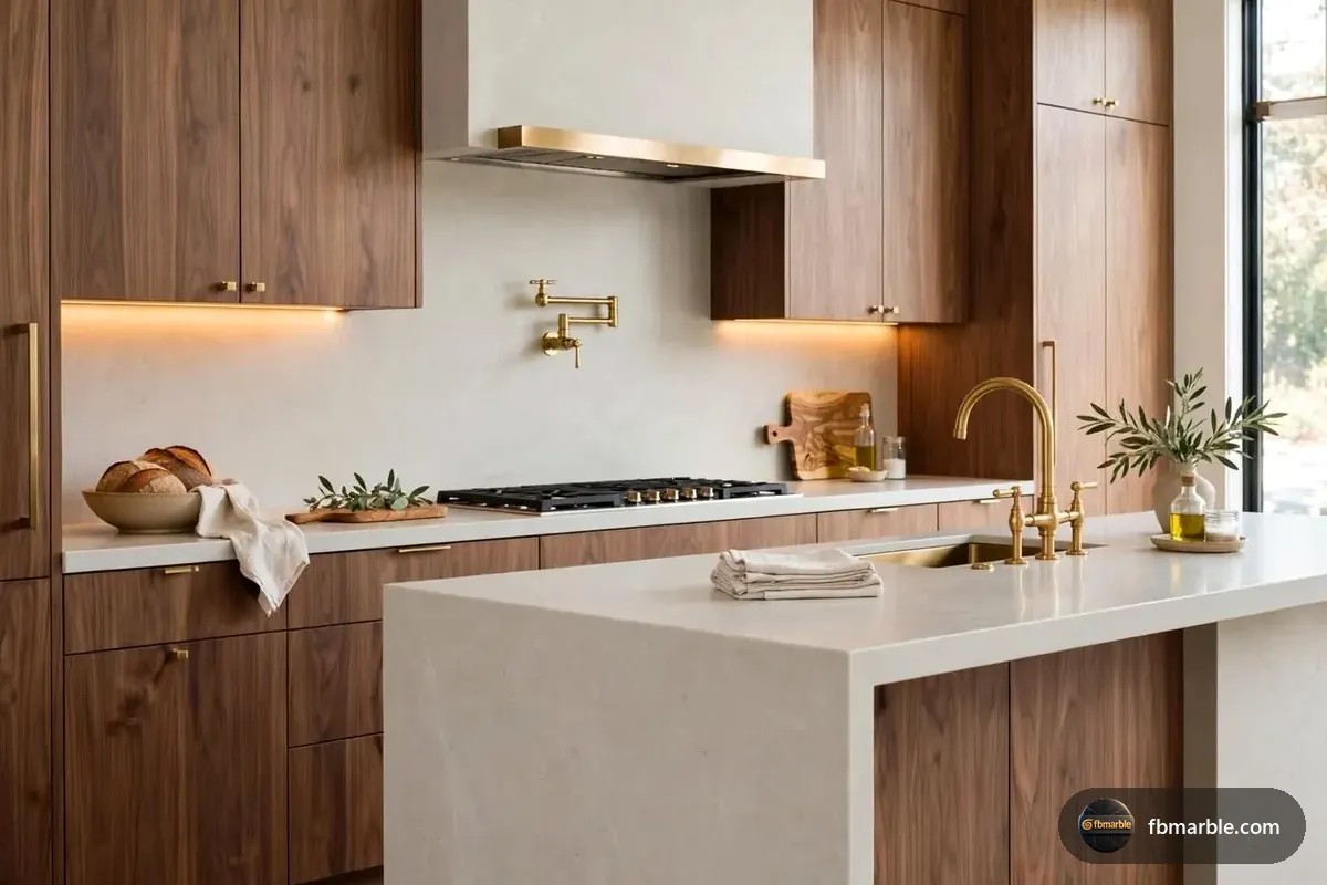 Pearl White Quartz slab from FB Marble Lahore, suited to white quartz kitchen