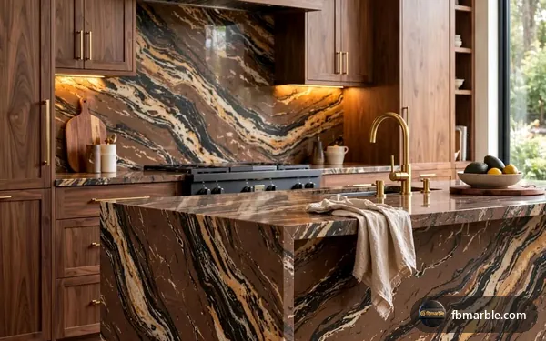 Mocha Coffee Quartz slab from FB Marble Lahore, suited to raw quartz crystal and quartz slab