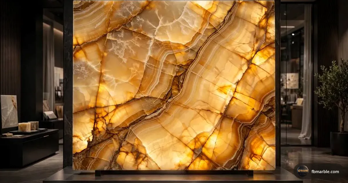 Honey amber onyx slab, Pakistan