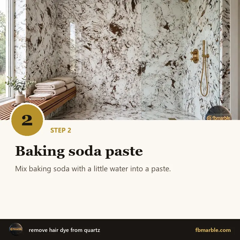 Step 2: Baking soda paste – remove hair dye from quartz