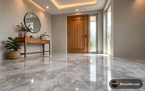Entrance foyer with a Badal marble floor