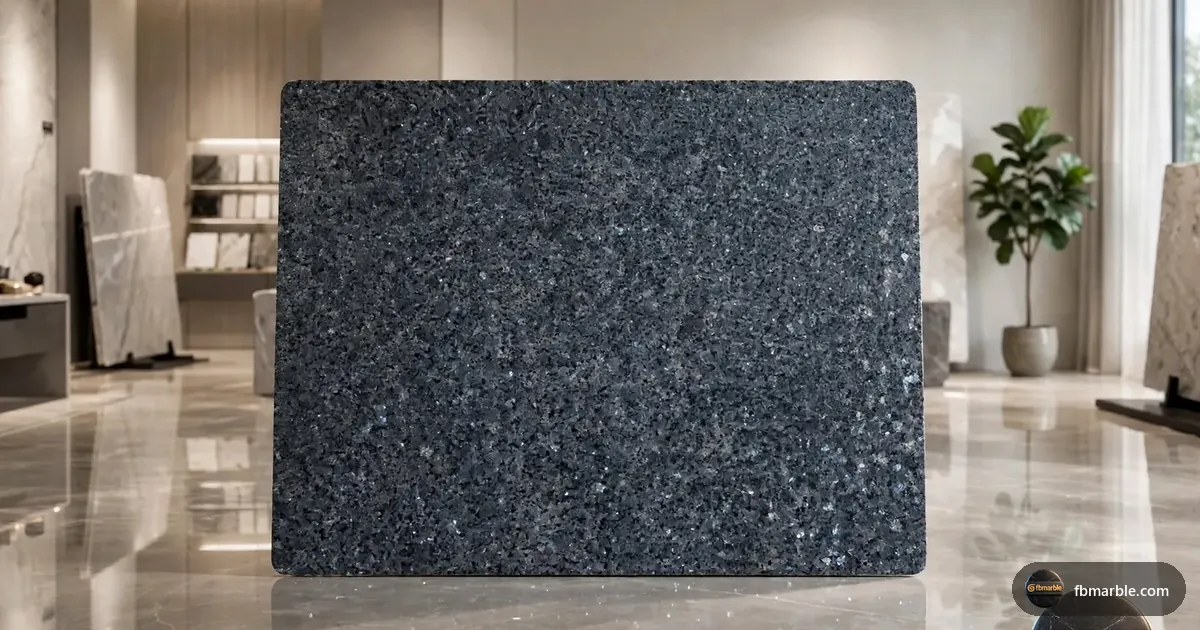 Blue Pearl Granite slab from FB Marble Lahore, suited to stain on stone countertop