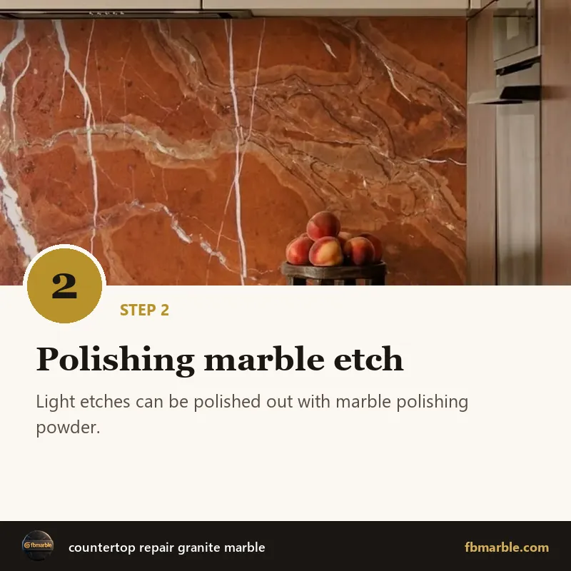 Step 2: Polishing marble etch – countertop repair granite marble