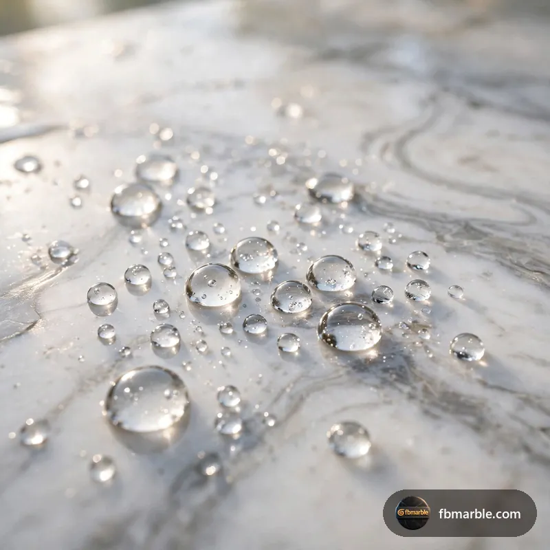 Step 1: Water-drop test on marble – how to seal marble