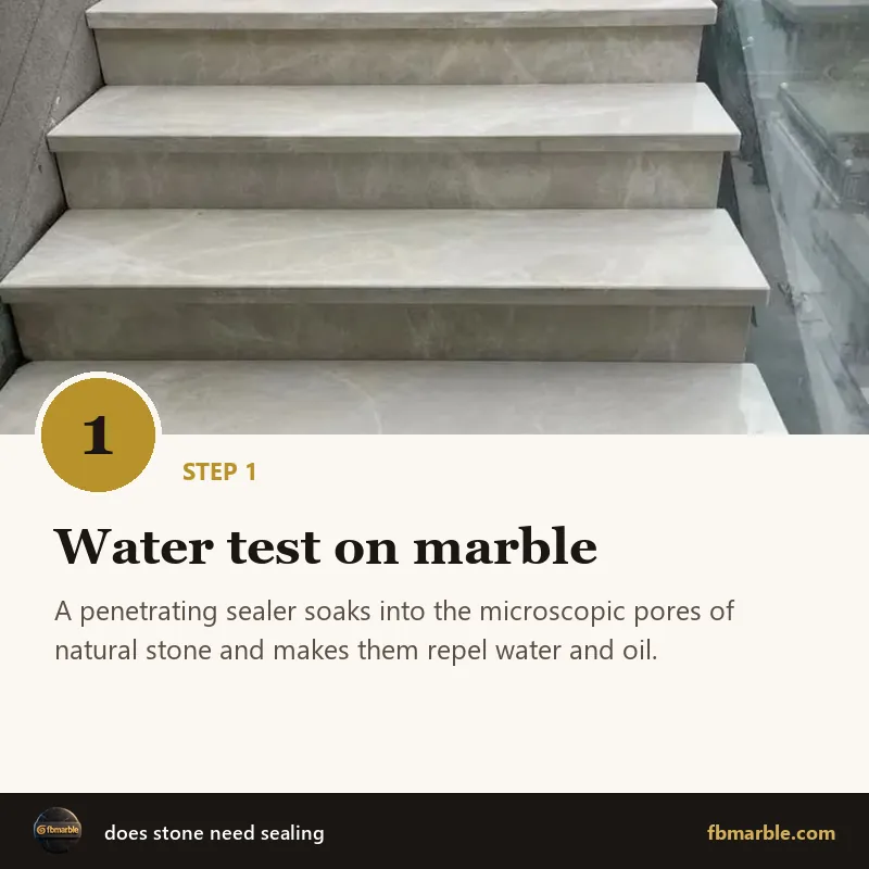 Step 1: Water test on marble – does stone need sealing