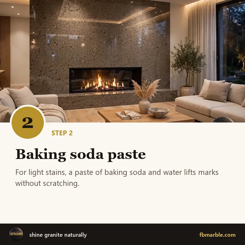 Step 2: Baking soda paste – shine granite naturally