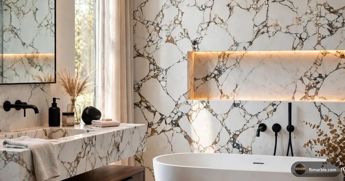 Calakatta Nova Quartz slab from FB Marble Lahore, suited to single and double bowl sinks side by side