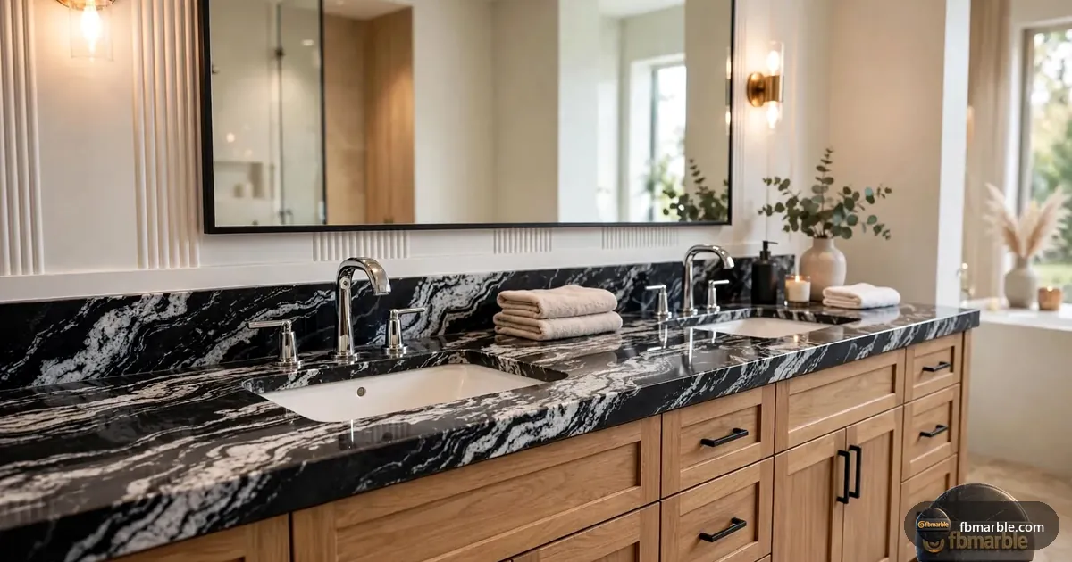 Forest Black Granite slab from FB Marble Lahore, suited to solid surface counter vs granite counter