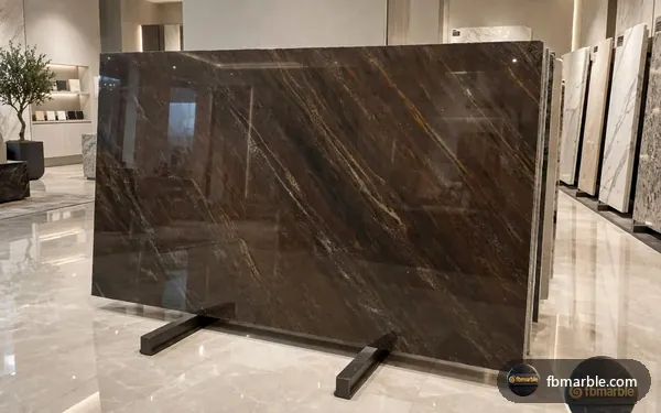 Brown Wave Granite slab from FB Marble Lahore, suited to installers fitting granite in a kitchen