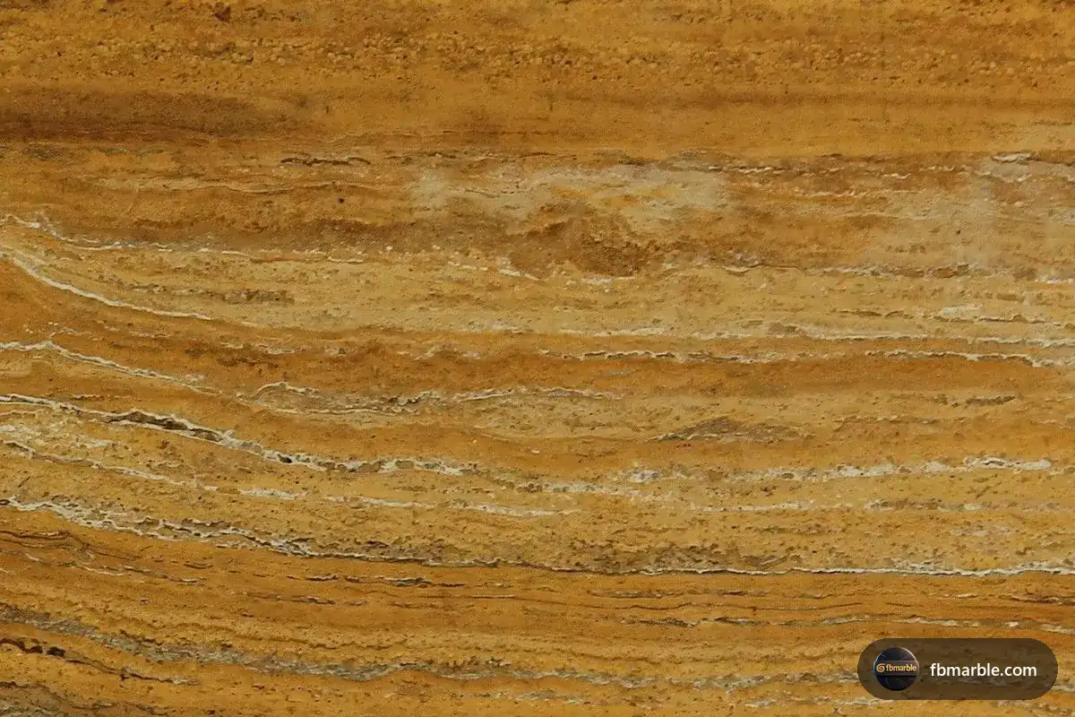 Gold Travertine slab from FB Marble Lahore, suited to slab selection