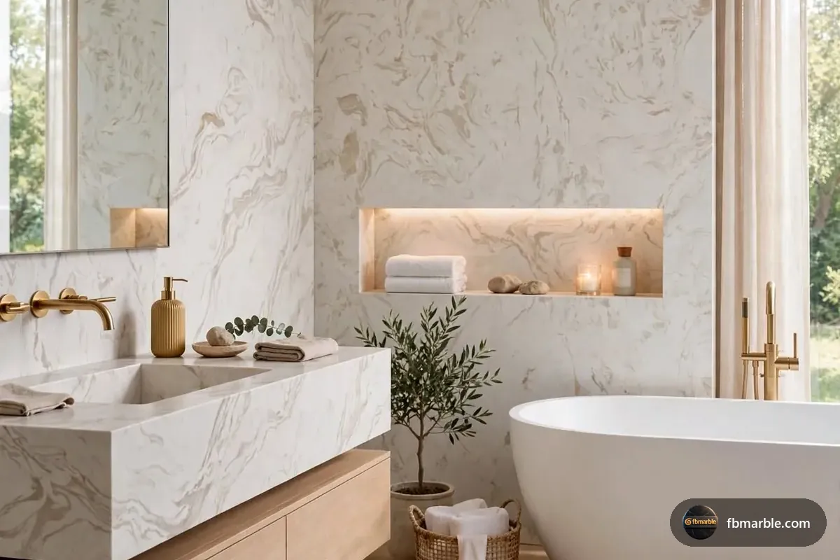 Royal Beidge Quartz slab from FB Marble Lahore, suited to calacatta quartz