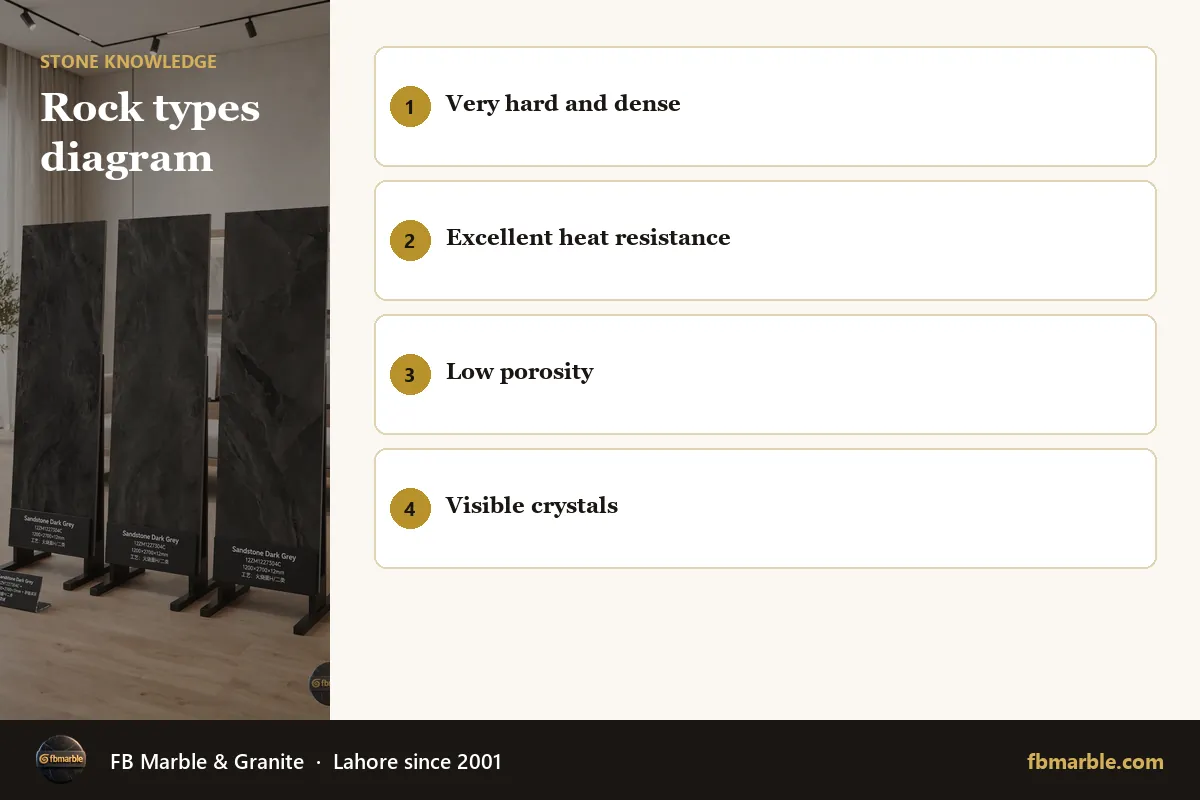 Rock types diagram – types of natural stone infographic by FB Marble