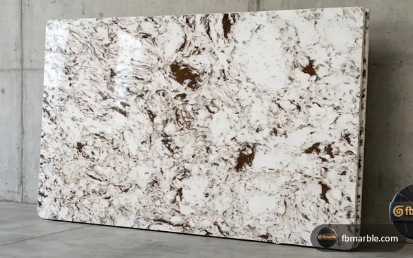 Drill Brown Quartz slab from FB Marble Lahore, suited to kitchen remodel in progress