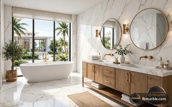 Abu Dhabi White Porcelain slab from FB Marble Lahore, suited to white cabinets with five countertop options
