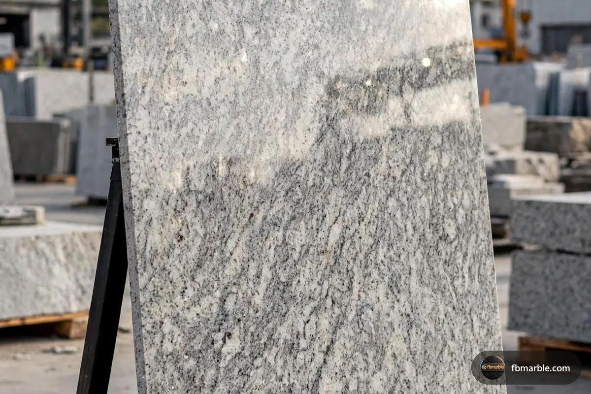 White Juparana Granite slab from FB Marble Lahore, suited to white juparana