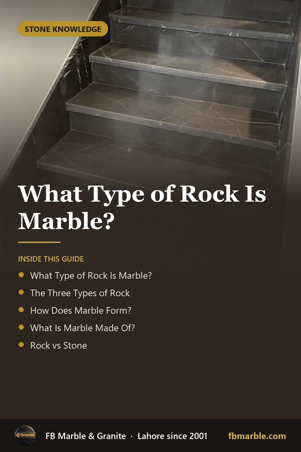 Pinterest graphic: What Type of Rock Is Marble? – FB Marble guide