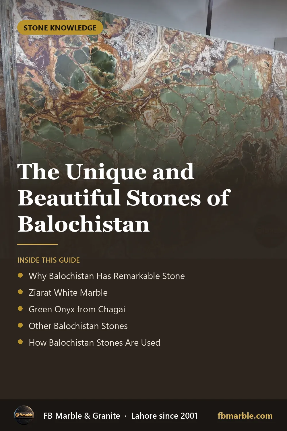 Pinterest graphic: The Unique and Beautiful Stones of Balochistan – FB Marble guide