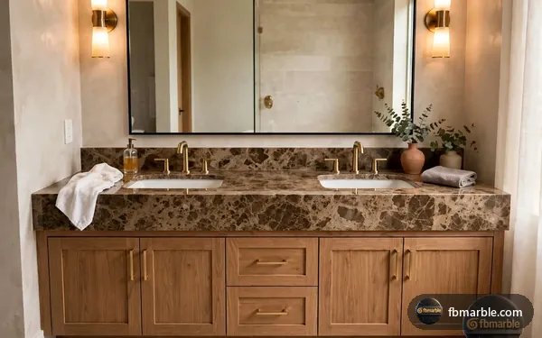 Light Empradore Granite slab from FB Marble Lahore, suited to disinfectant wipe on granite counter crossed out