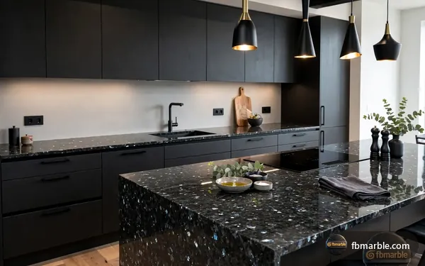 Emerald Pearl Granite slab from FB Marble Lahore, suited to kitchen visualiser screenshot with granite options