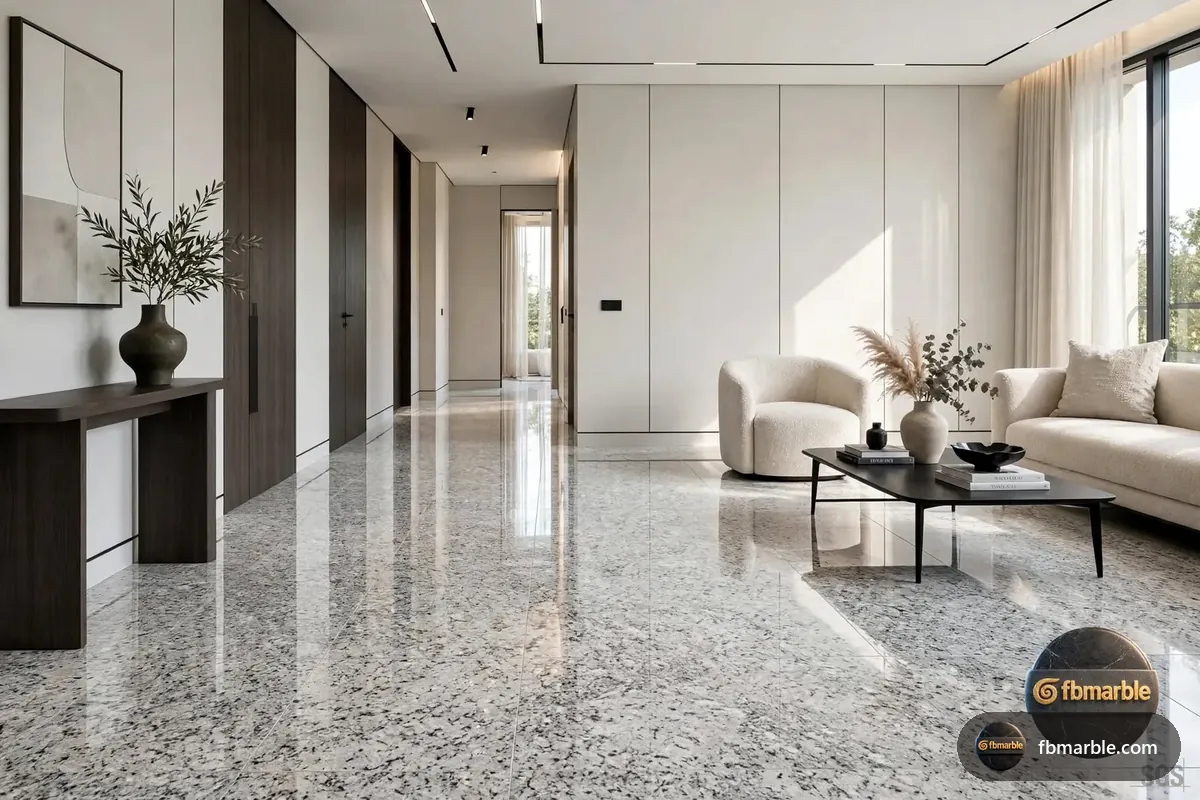 Grey Suprema Granite slab from FB Marble Lahore, suited to light grey granite