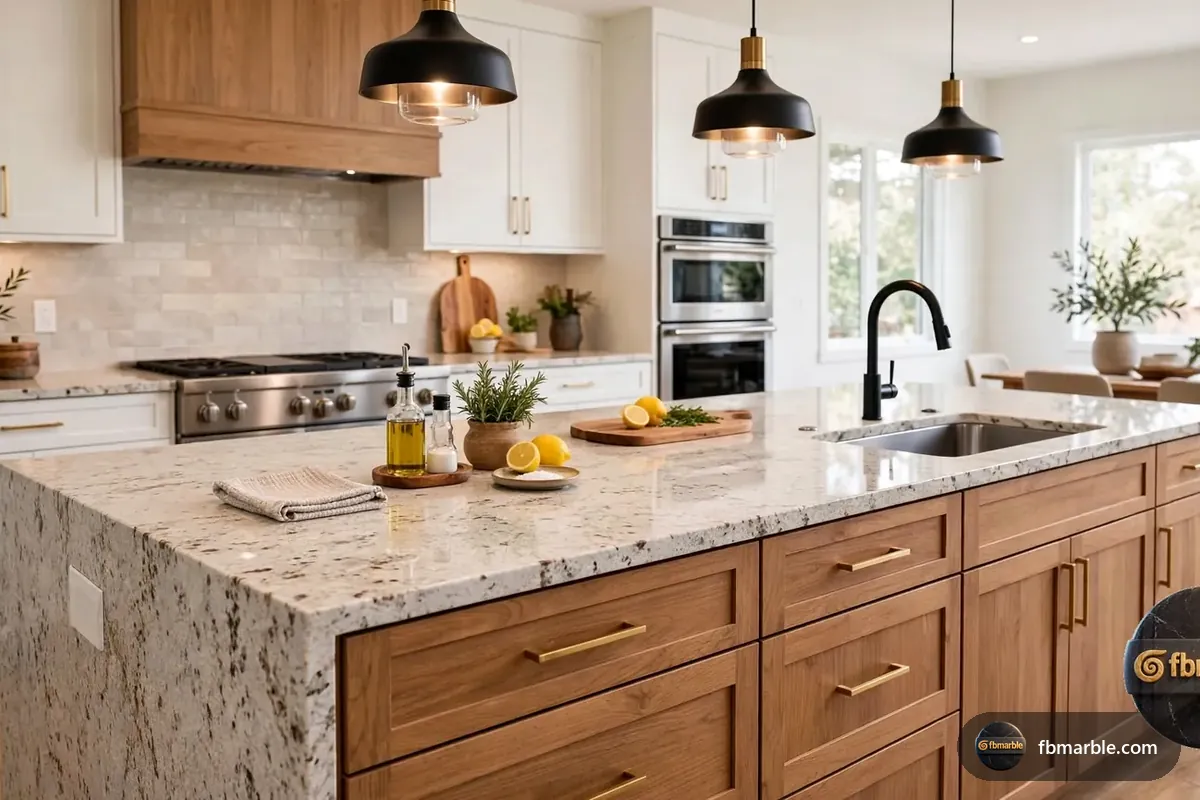 Kashmir Gold Granite slab from FB Marble Lahore, suited to kashmir gold kitchen