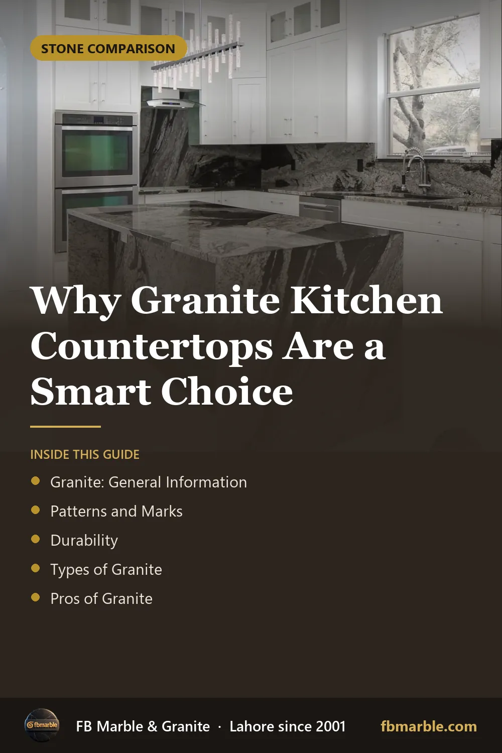 Pinterest graphic: Why Granite Kitchen Countertops Are a Smart Choice – FB Marble guide