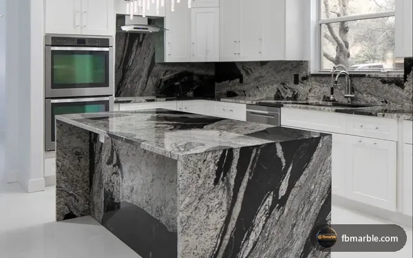 Cosmo Wave Granite slab from FB Marble Lahore, suited to granite kitchen in pakistani home