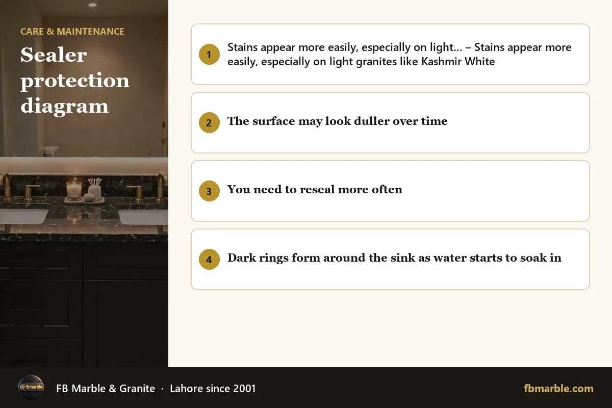 Sealer protection diagram – vinegar on granite infographic by FB Marble