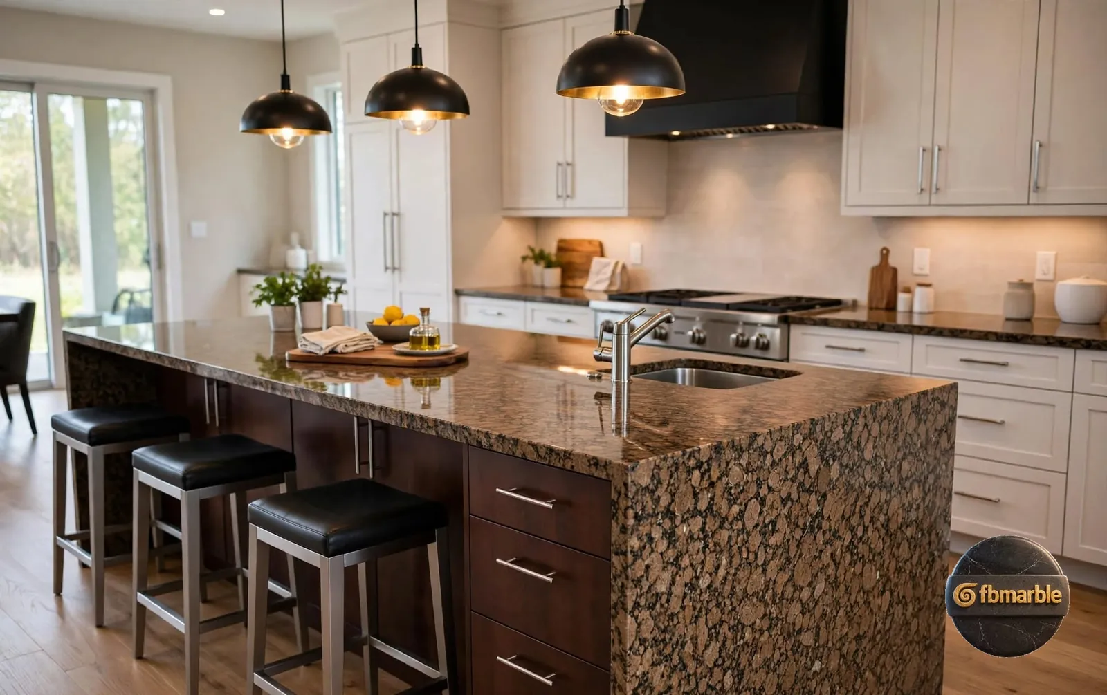 Baltic Brown Granite photo 4 – Finnish rapakivi granite with round brown feldspar crystals