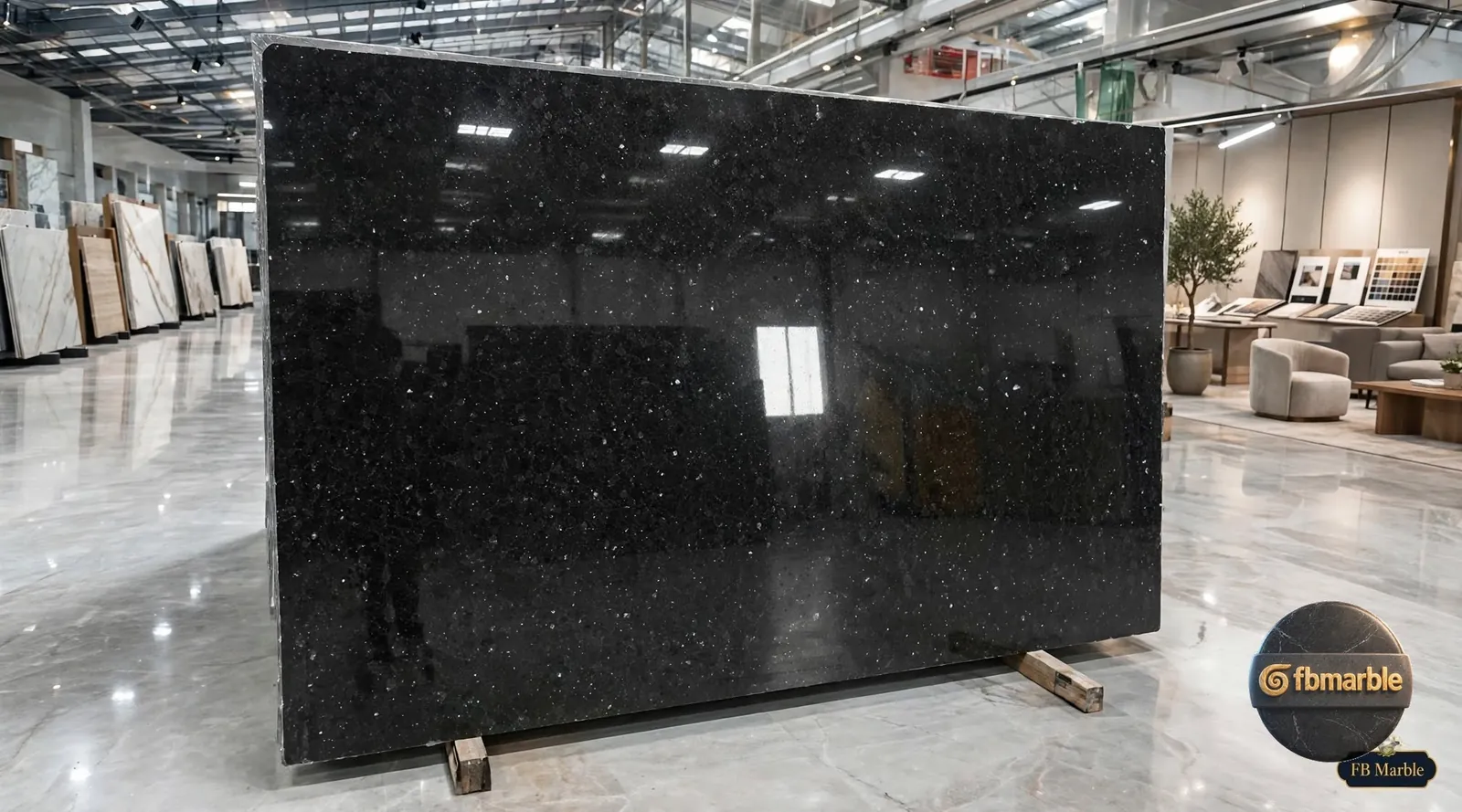 Black Granite photo 2 – uniform absolute black granite, polished, leather or flamed