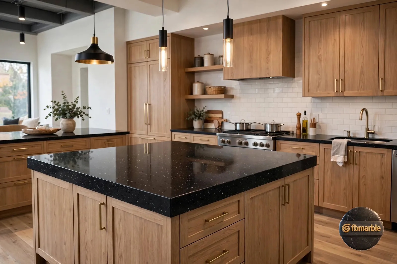 Black Granite photo 3 – uniform absolute black granite, polished, leather or flamed