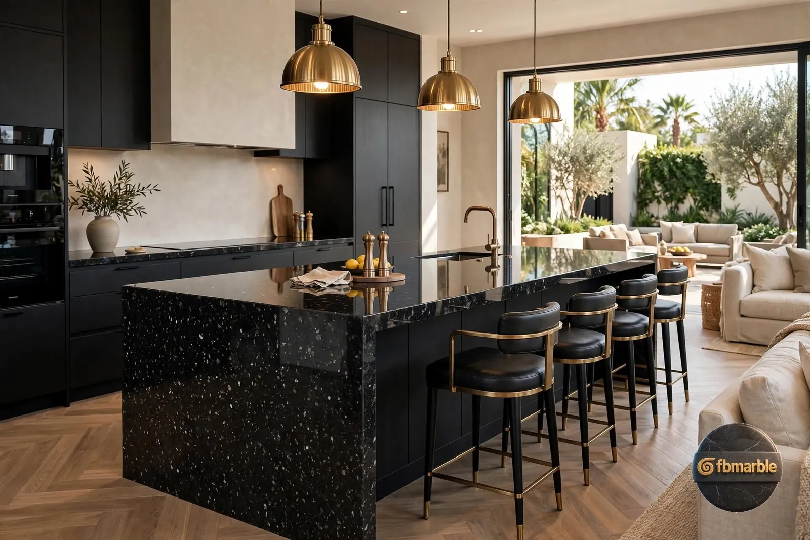 Black Pearl Granite photo 2 β black granite with fine silver-grey pearl-like specks