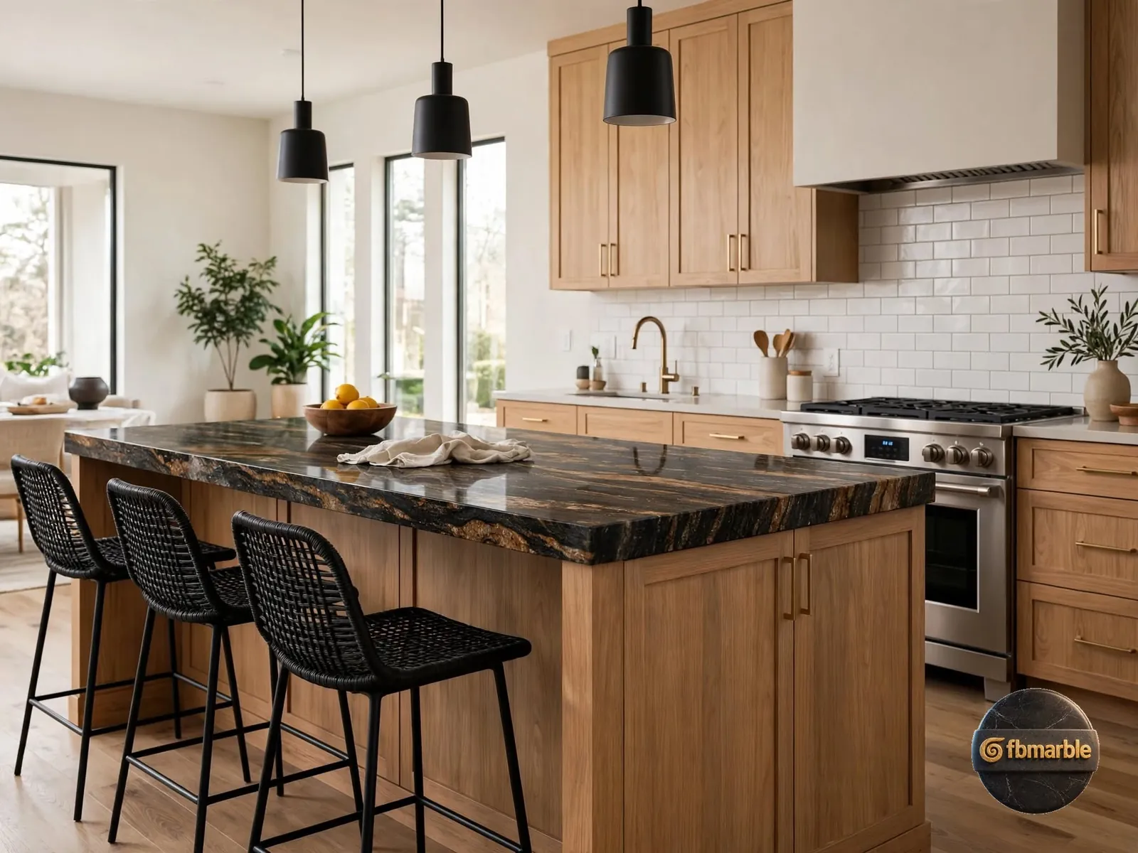 Cosmo Granite photo 2 – black granite with grey and silver swirls