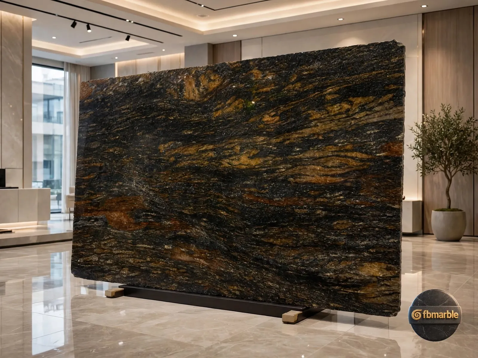Cosmo Granite photo 3 – black granite with grey and silver swirls