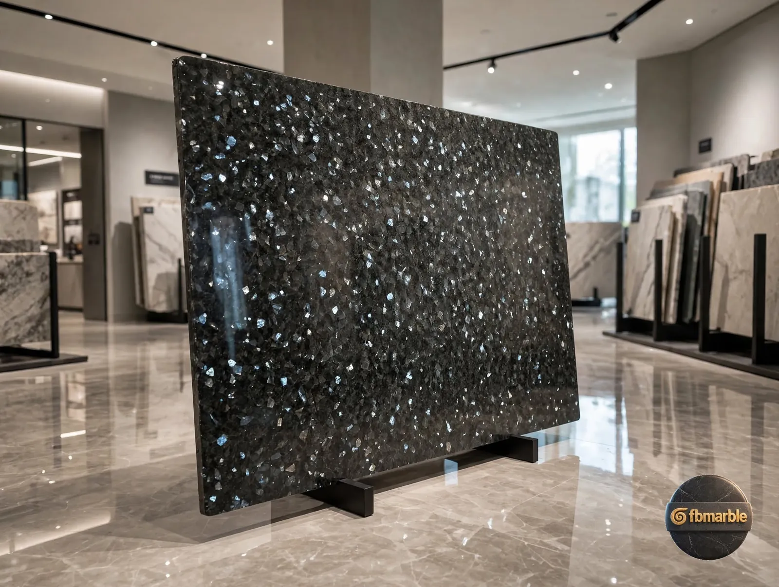 Emerald Pearl Granite photo 4 β Norwegian larvikite in deep green with pearl-like shimmer