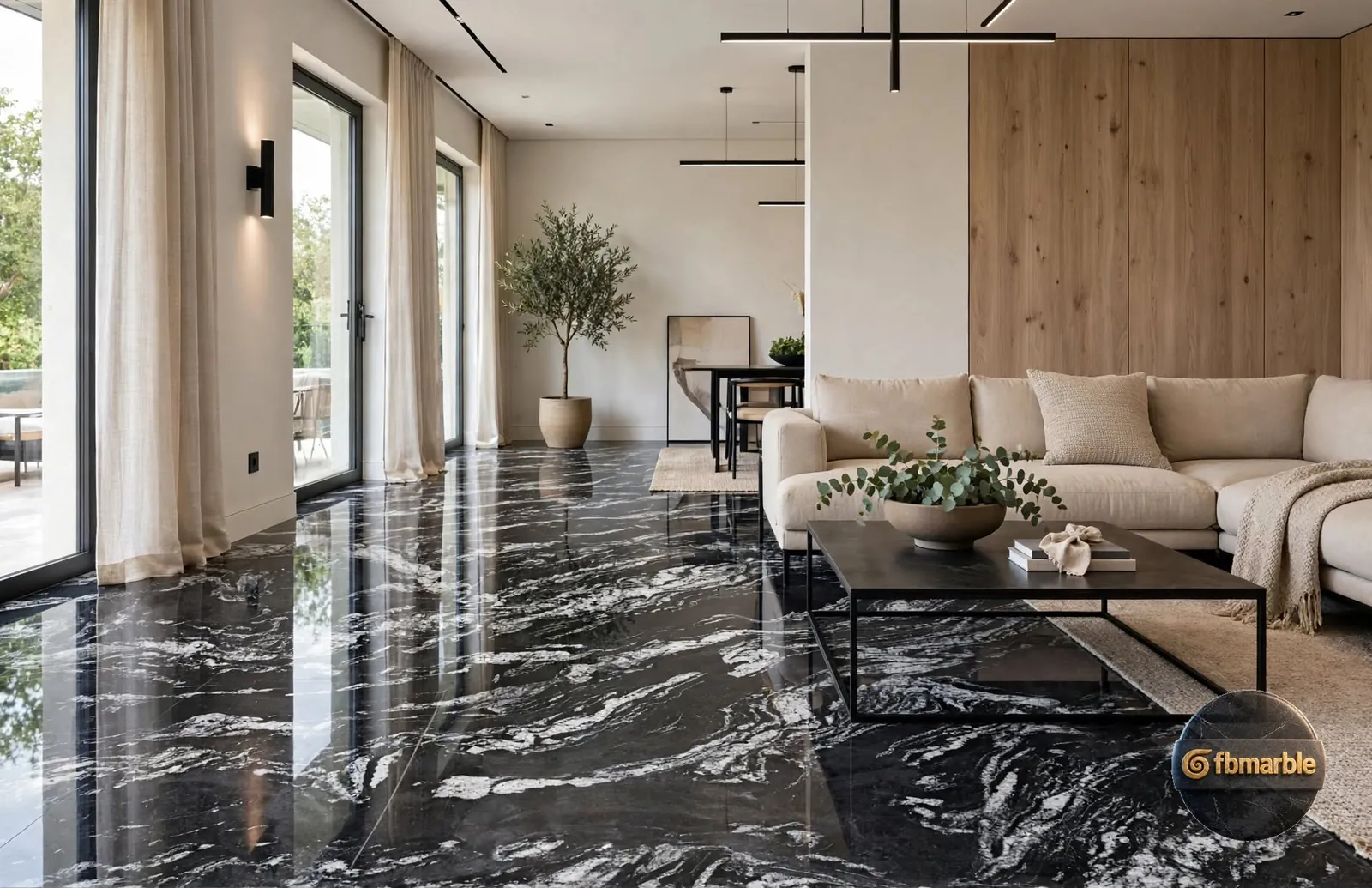 Forest Black Granite photo 2 – almost pure black Indian granite with fine grey specks