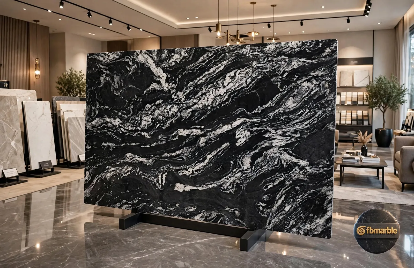 Forest Black Granite photo 4 – almost pure black Indian granite with fine grey specks