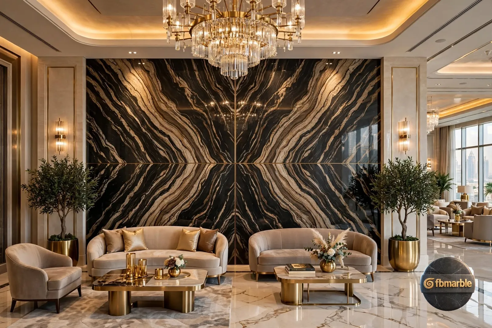 Golden Juparana Granite photo 3 – golden granite with flowing wave patterns