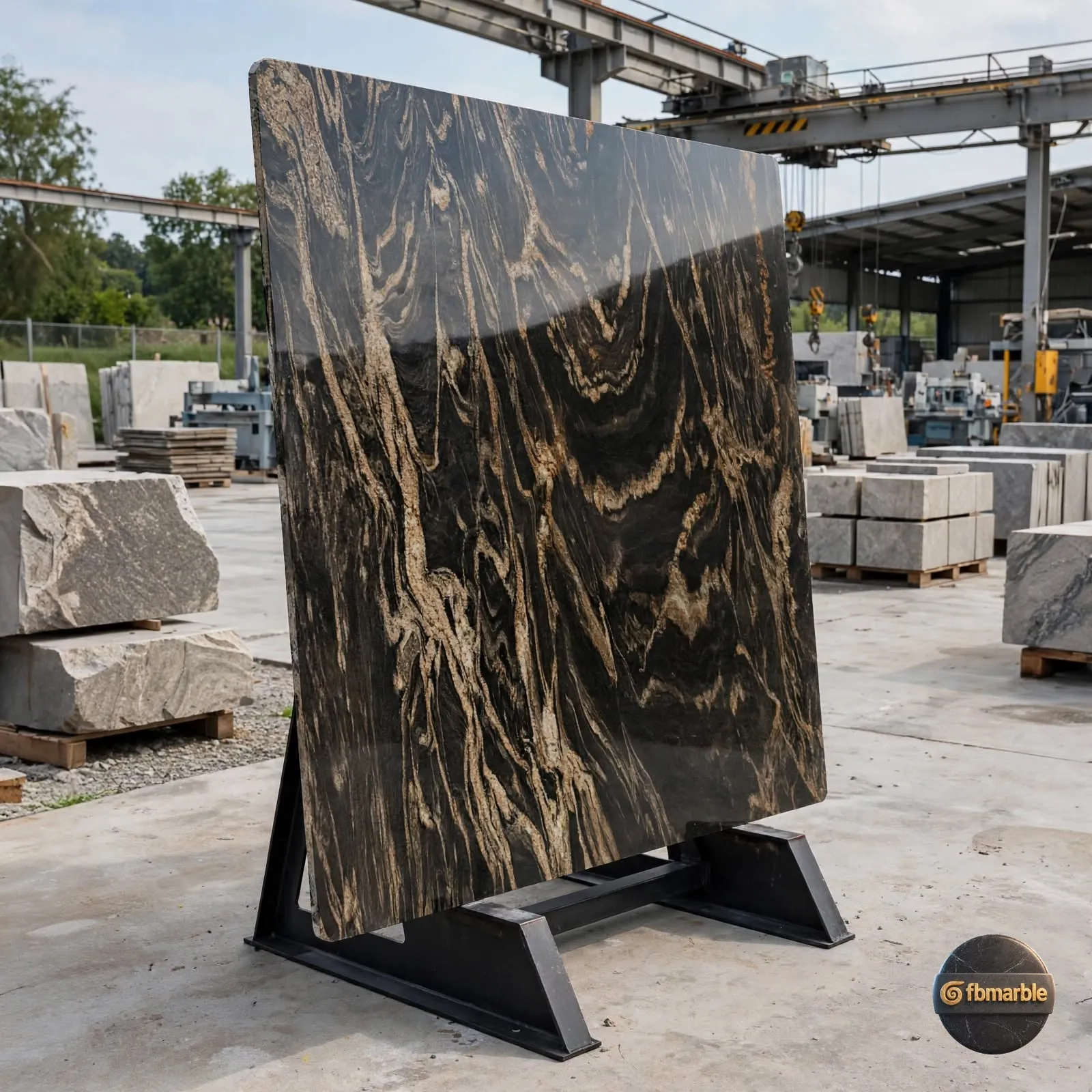 Golden Juparana Granite photo 4 – golden granite with flowing wave patterns