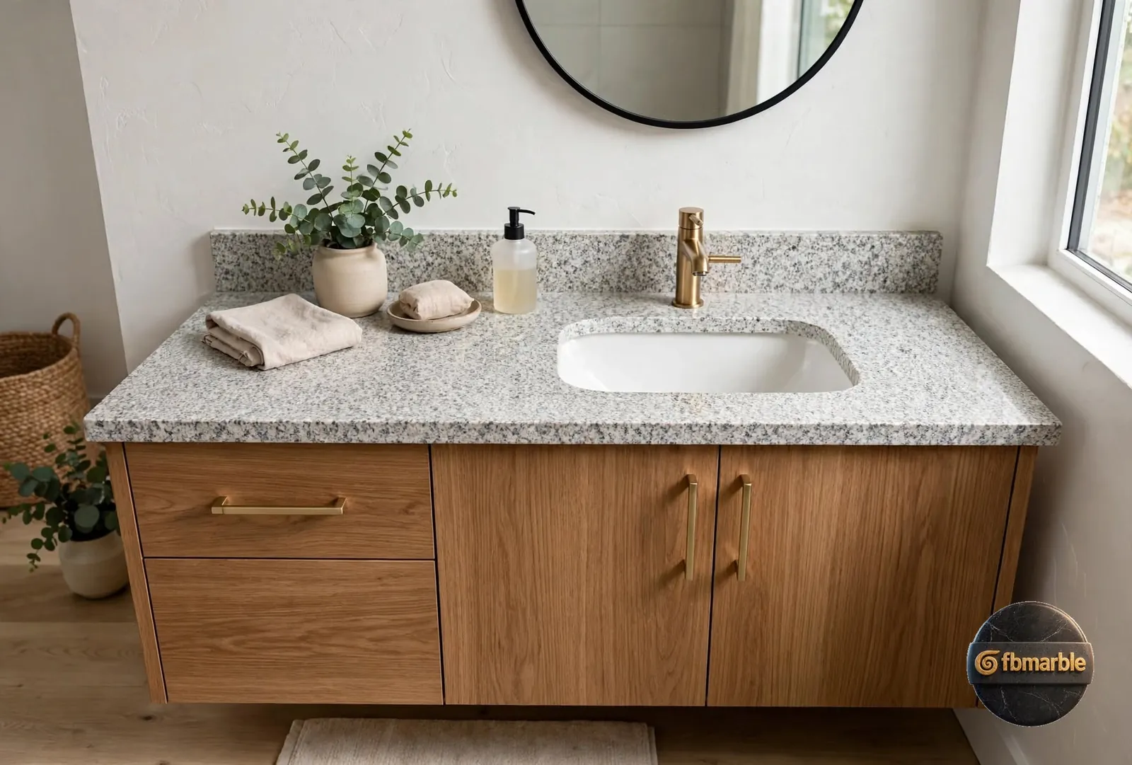 Kashmir White Granite photo 2 – white granite with burgundy garnet specks