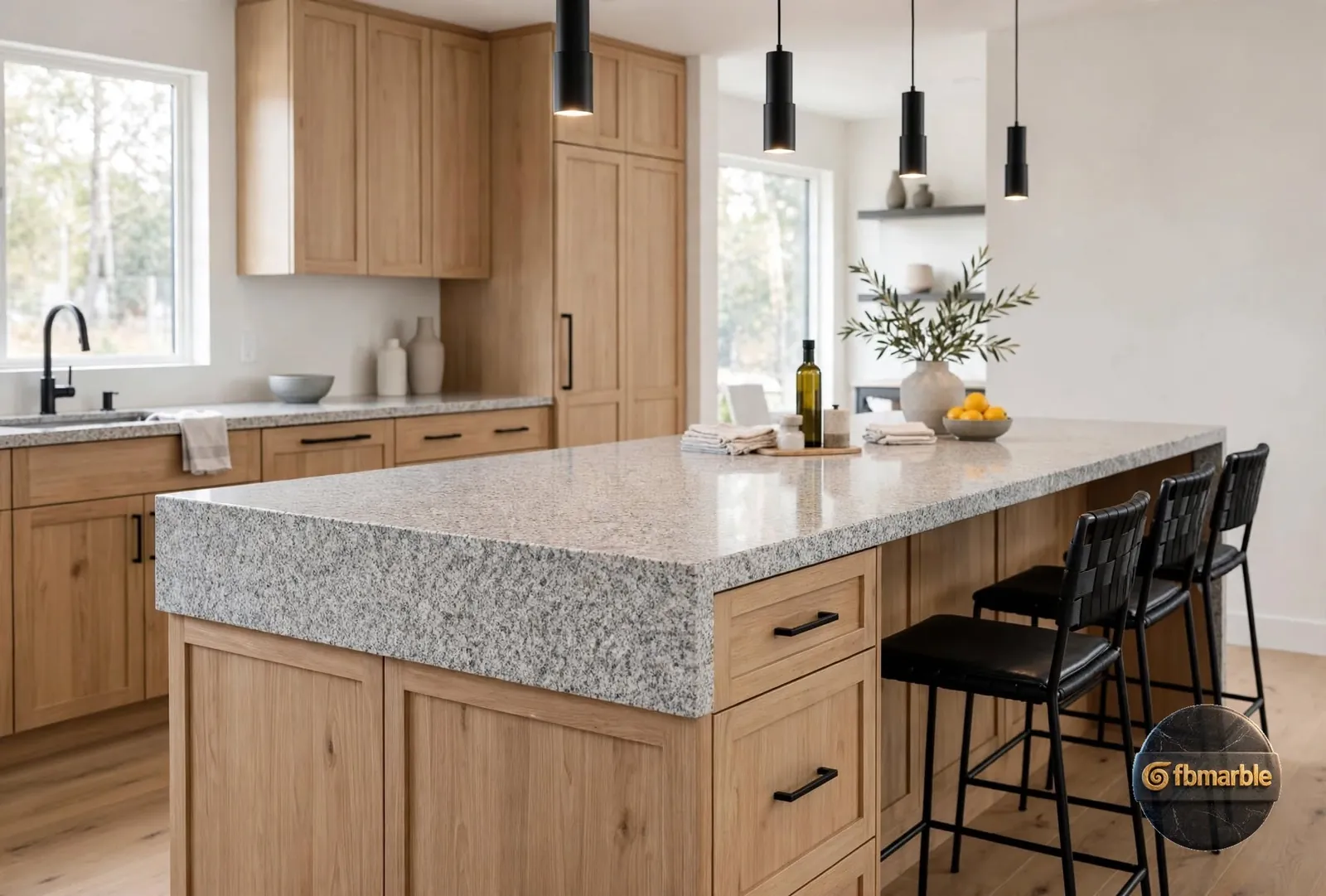 Kashmir White Granite photo 3 – white granite with burgundy garnet specks