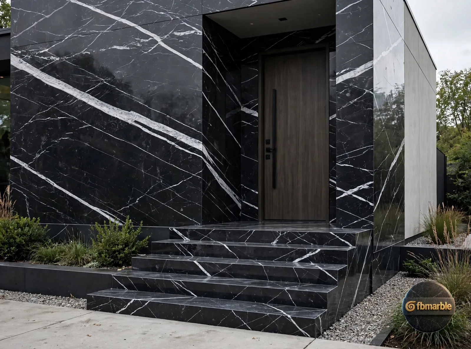 Marquina Black Granite photo 4 – black stone with fine white veining