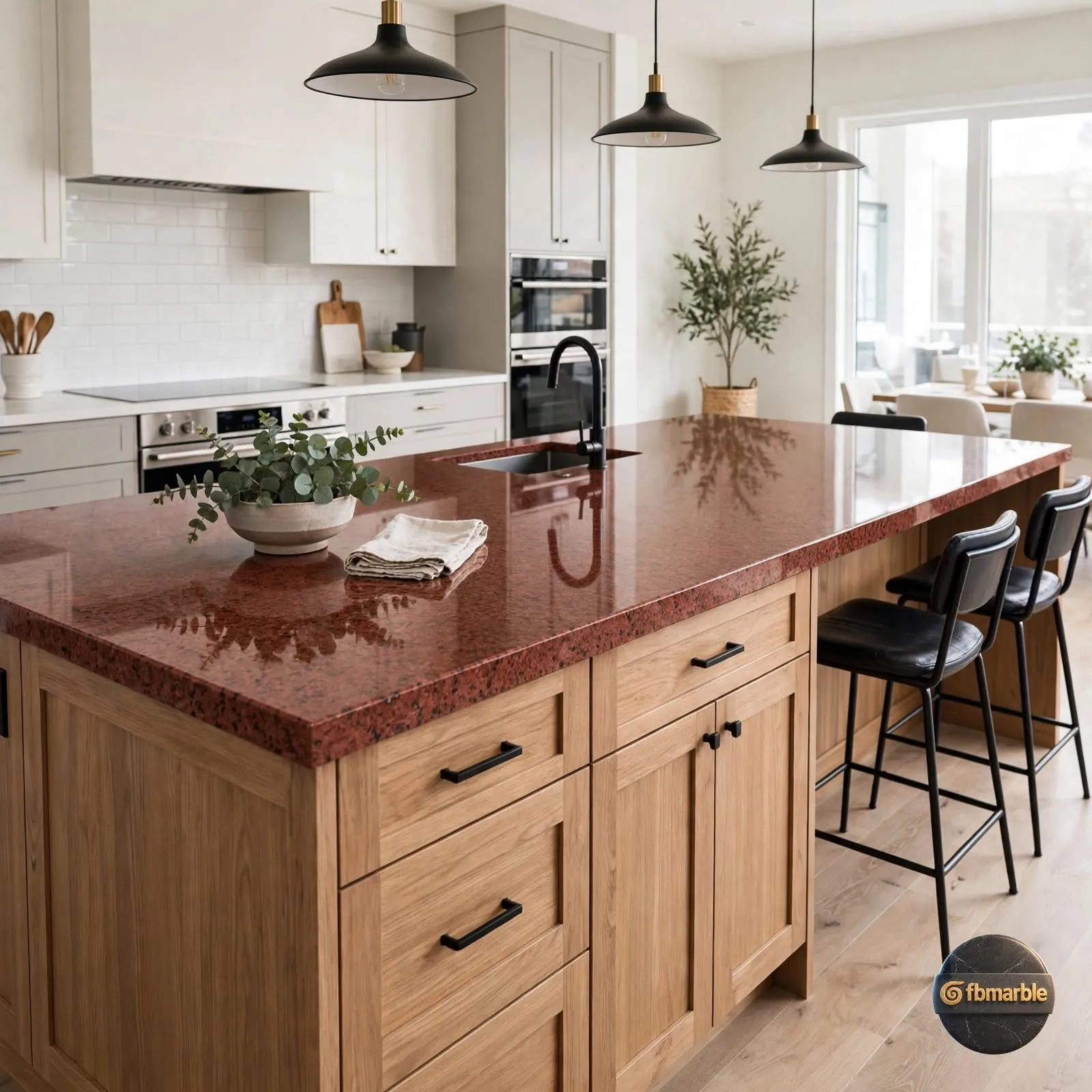 Red Ruby Granite photo 4 – deep ruby-red granite with black and white mineral grain