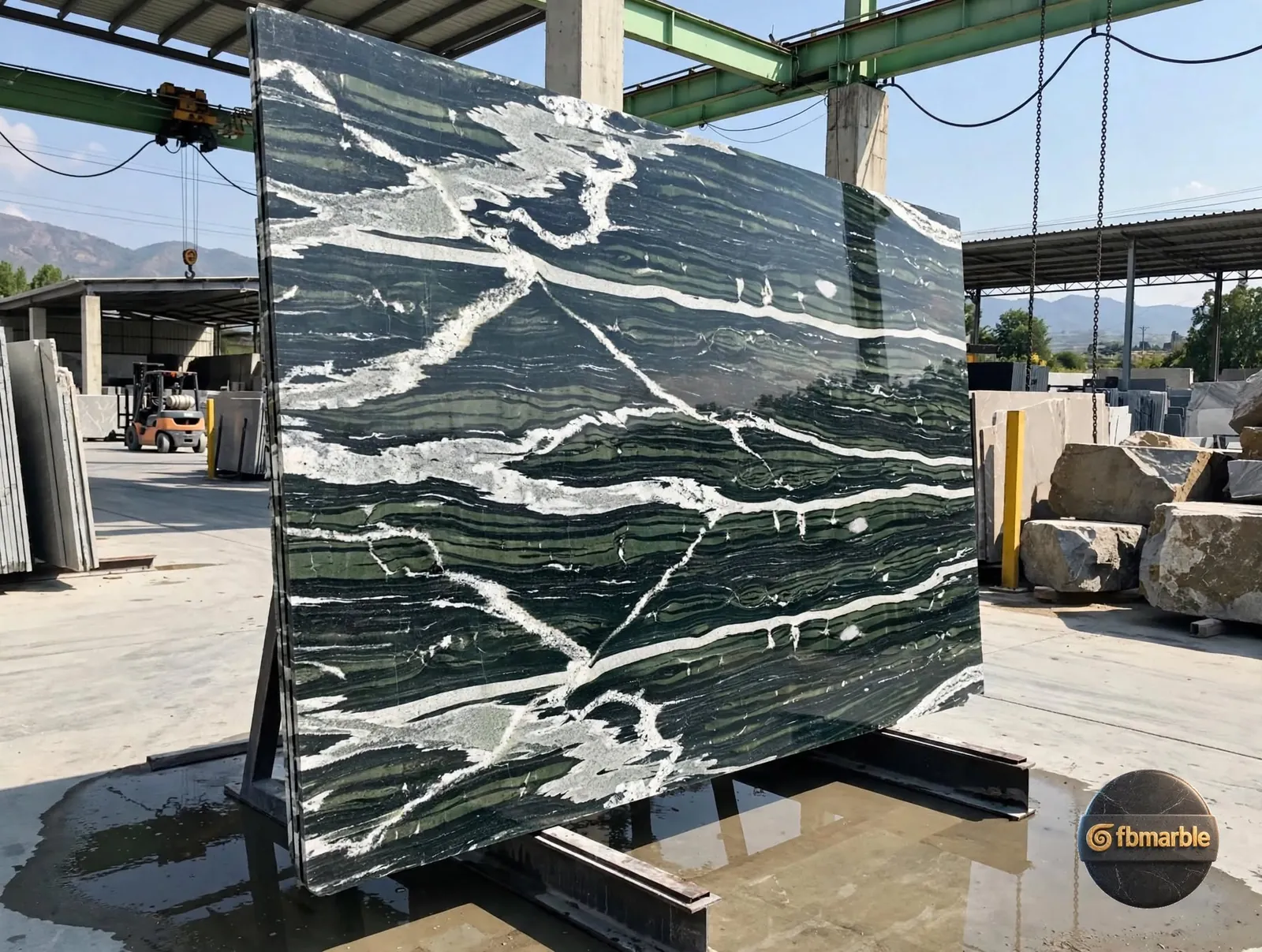 Seawood Green Granite photo 4 β ocean-green granite with wood-grain striations